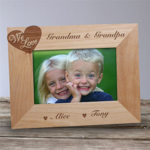 Engraved We Love...Wood Picture Frame