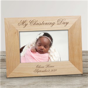 Personalized My Christening Day Wood Picture Frame