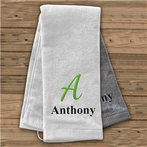 Embroidered Initial And Name Golf Towel