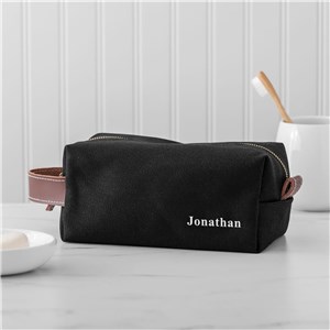 Embroidered Name Canvas Dopp Kit