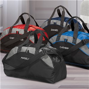 Embroidered Any Name in White Thread Port Authority Duffel Bag