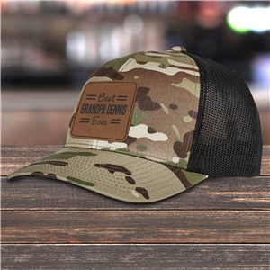 Personalized Best Ever with Lines Camo Trucker Hat with Patch