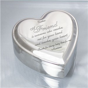 Engraved Friend Heart Jewelry Box