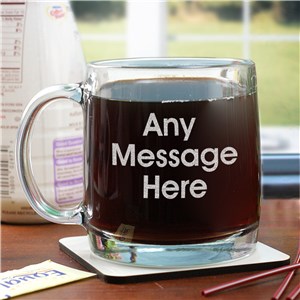 Engraved Block Message Glass Mug