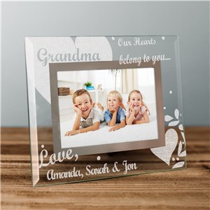 Engraved Our Hearts Belong To Glass Picture Frame