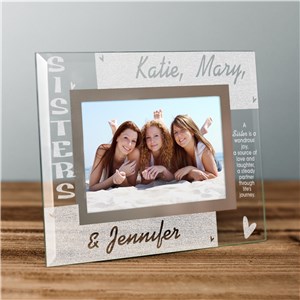 Personalized Sisters Glass Photo Frame