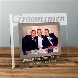 Engraved Groomsmen Glass Picture Frame