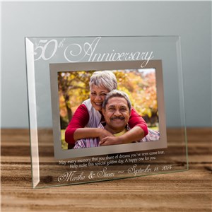 50th Anniversary Glass Picture Frame