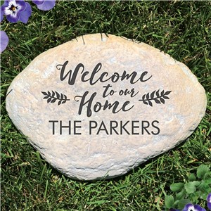 Engraved Welcome to Our Home Garden Stone