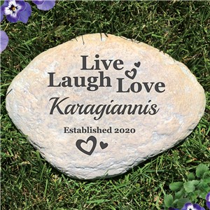 Personalized Live Laugh Love Large Garden Stone