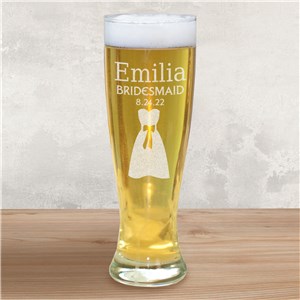 Personalized Wedding Party Pilsner Glass