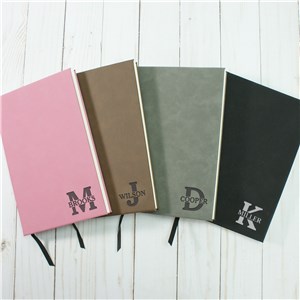 Personalized Monogram Initial And Name Leather Journal
