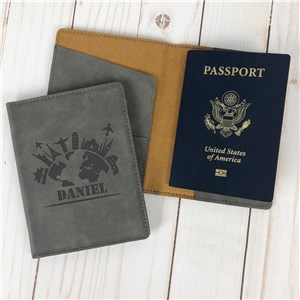 Personalized World Skyline Passport Holder