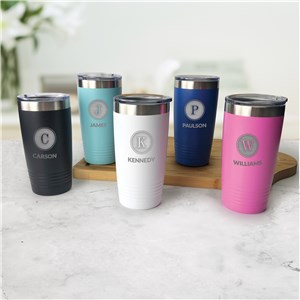Engraved Initial And Family Name Tumbler