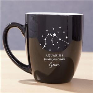 Engraved Follow Your Stars Zodiac Signs Bistro Mug