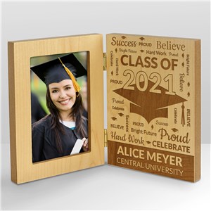 Engraved Grad Hat Class Of Hinged Frame