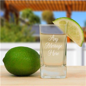 Personalized Any Message Script Square Shot Glass