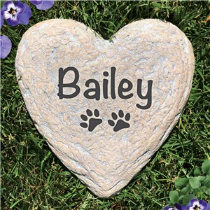 Engraved Pet Name Large Heart Shaped Garden Stone