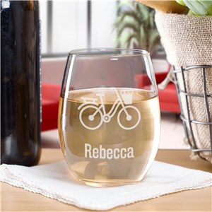 Engraved Icon Stemless Wine Glass