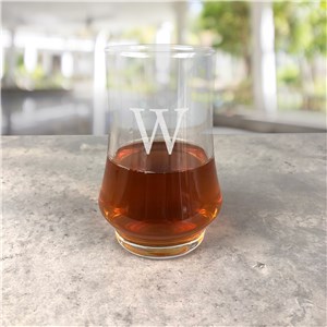 Engraved Initial Kenzie Whiskey Glass