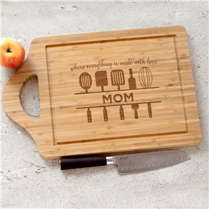Engraved Where Everything is Made with Love Cutting Board