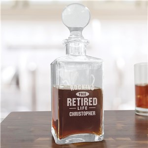 Engraved Rocking the Retired Life Luxe Decanter