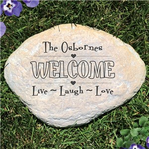 Engraved Live, Laugh, Love Garden Stone