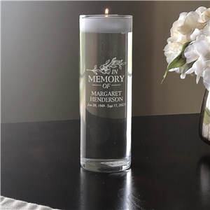 Engraved Flower Laying Candle Vase