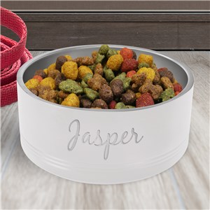 Engraved Script Name Stainless Steel Pet Bowl