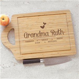 Engraved Two Hearts Title & Name Cutting Board