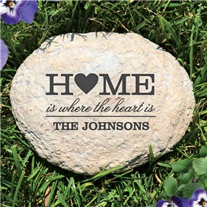 Engraved Home Is Where the Heart is Garden Stone