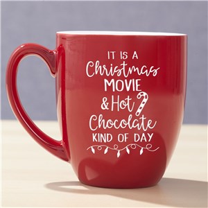 Christmas Movie & Hot Chocolate Bistro Mug Red