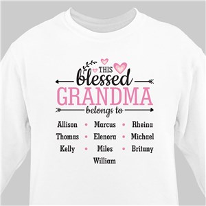 Personalized Blessed Grandma White Sweatshirt