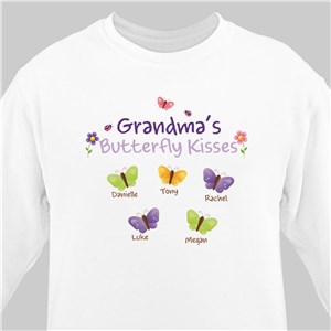 Butterfly Kisses Personalized White Sweatshirt