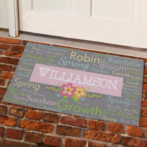 Personalized Spring Words Doormat
