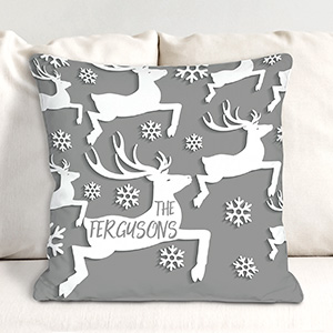 Personalized Reindeer Throw Pillow