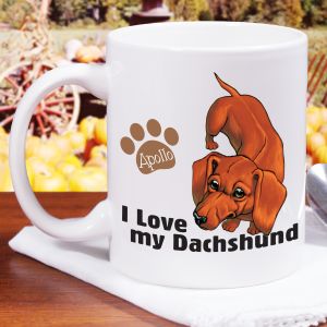 Personalized I Love My Dachshund Mug