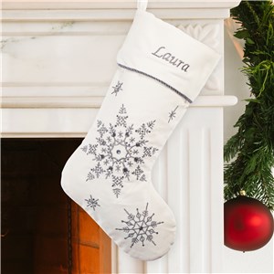 Bedazzled Silver Christmas Stocking