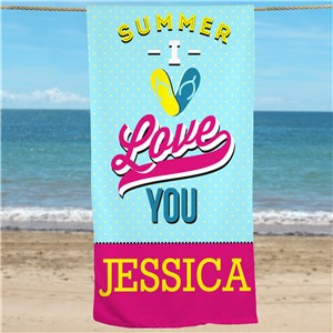 Personalized Love Summer Beach Towel