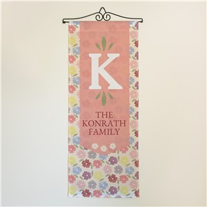 Personalized Welcome Family Pansy Floral Wall Hanging