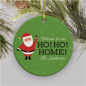 Personalized Ho Ho Home Round Ornament