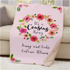 Personalized Its A Cousins Thing Sherpa Blanket