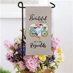 Personalized Life is a Beautiful Ride Mini Garden Flag