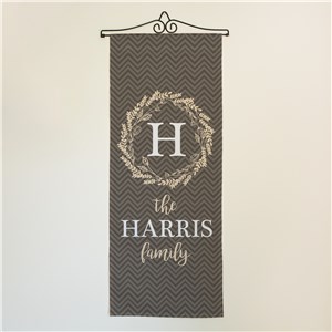 Personalized Chevron With Wreath Wall Hanging