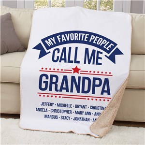 Personalized My Favorite People Call Me Banner Sherpa Blanket