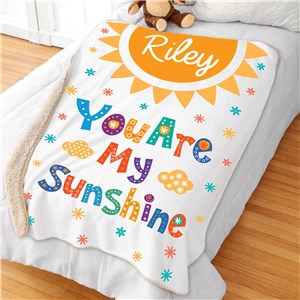 Personalized You Are My Sunshine Sherpa Blanket