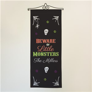 Personalized Beware of Little Monsters Wall Flag