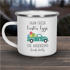 Personalized Farm Fresh Easter Eggs Camping Mug