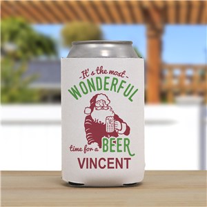 Personalized It's The Most Wonderful Time For A Beer Can Cooler