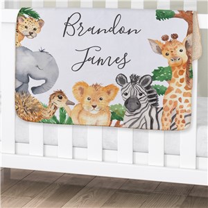 Personalized Wild Animals Baby Blanket